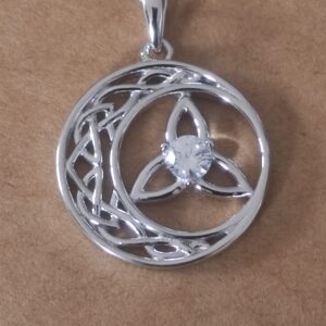 Collana Luna e Stella in Argento Sterling – Nodo Celtico Viking con pietra di luna  