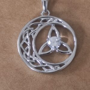 Collana Luna e Stella in Argento Sterling – Nodo Celtico Viking con pietra di luna  