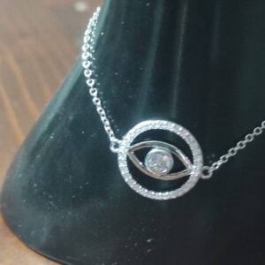 Bracciale in argento con occhio unico in argento 925 sterling