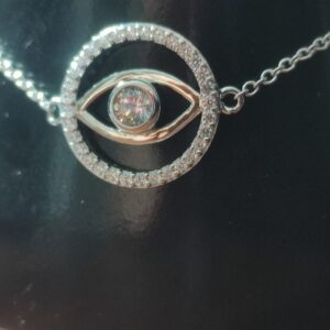 Bracciale in argento con occhio unico in argento 925 sterling